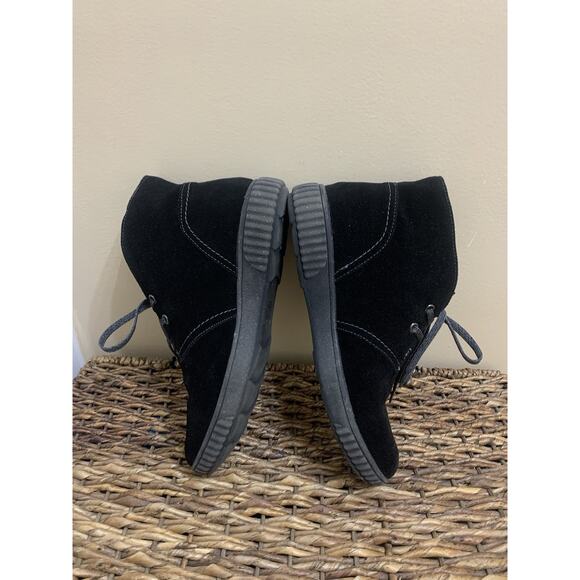 Clarks Magnolia Charm 26167480 Womens Black Wide Suede Ankle Booties Boots 9 W - Picture 2 of 8